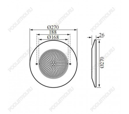 Прожектор светодиодный Aquaviva HJ-WM-SS270FGV, 252led 18W NW (AISI-316)