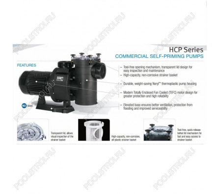Насос Hayward HCP401253E KAN1270 T2.B IE3 (380В, ПФ, 137м³/ч*12м, 10.2кВт, 12.5лс)
