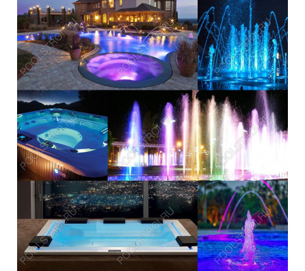 Прожектор светодиодный Aquaviva LED227C 252LED (18 Вт) RGB + закладная, тип крепления резьба