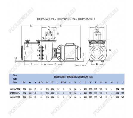 Насос для бассейна Hayward HCP501253E7 (135м³/ч 9.19кВт 380В)